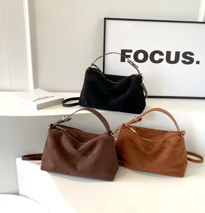 Sac à main élégant en cuir noir avec bandoulière réglable – Sac idéal pour femmes pour sorties et événements