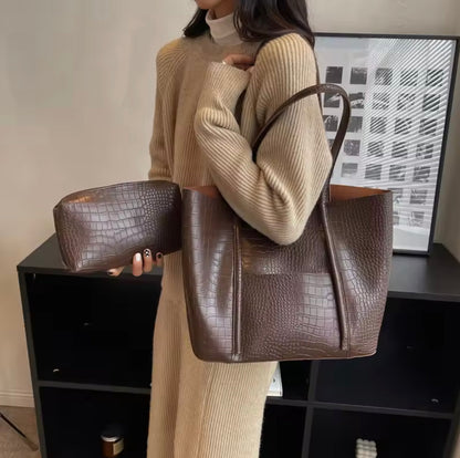 Sac à main Croco pour femmes - Élégant et pratique, dimensions 38x28x13 cm, intérieur spacieux et compartiments organisés