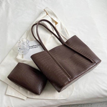 Sac à main Croco pour femmes - Élégant et pratique, dimensions 38x28x13 cm, intérieur spacieux et compartiments organisés