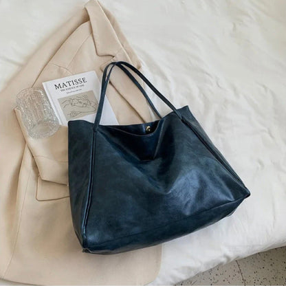 Sac fourre-tout en cuir synthétique souple pour femme – Grand format style rétro, pratique et élégant pour un usage quotidien