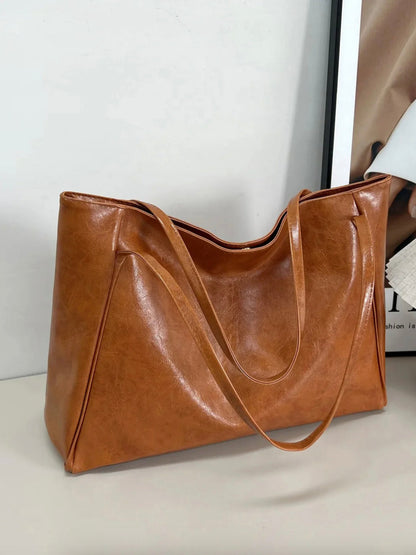 Sac fourre-tout en cuir synthétique souple pour femme – Grand format style rétro, pratique et élégant pour un usage quotidien