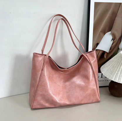 Sac fourre-tout en cuir synthétique souple pour femme – Grand format style rétro, pratique et élégant pour un usage quotidien