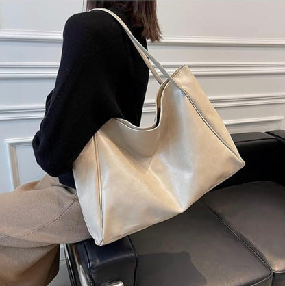 Sac fourre-tout en cuir synthétique souple pour femme – Grand format style rétro, pratique et élégant pour un usage quotidien