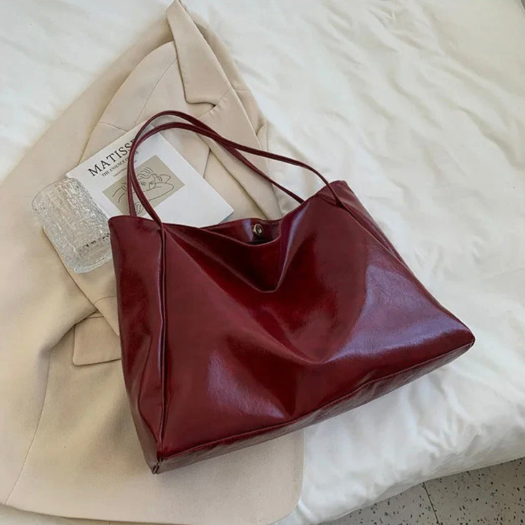 Sac fourre-tout en cuir synthétique souple pour femme – Grand format style rétro, pratique et élégant pour un usage quotidien