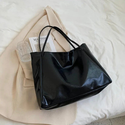 Sac fourre-tout en cuir synthétique souple pour femme – Grand format style rétro, pratique et élégant pour un usage quotidien