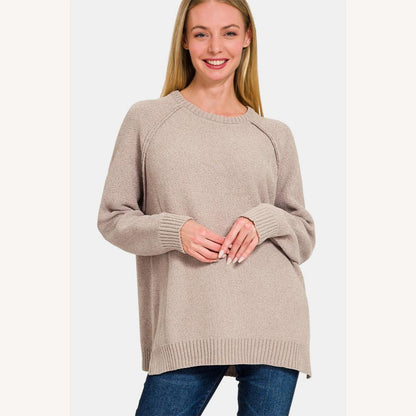 Pull tricoté doux pour femme, coupe ample – Confort et élégance décontractée, col rond, manches longues