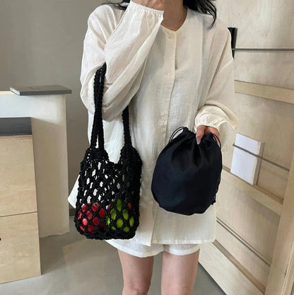Elegant Macrame Bag - 20 cm Width, 25 cm Height, Ideal for Bohemian Style and Daily Use