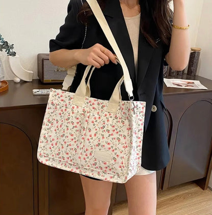 Peony Polyurethane Sac Tote Bag – Small Geometric Patterned Bag with Double Handle for Women
