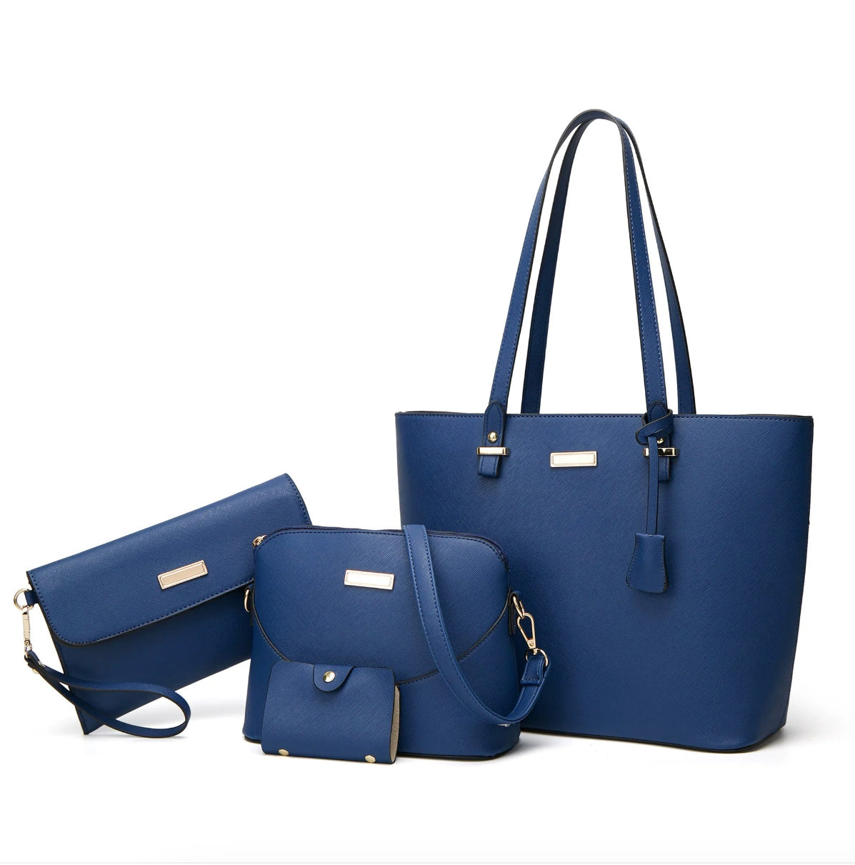 Sac à main élégant pour femme en cuir synthétique, sac d'épaule pratique pour mère et enfant – Quatre pièces, idéal pour les sorties quotidiennes