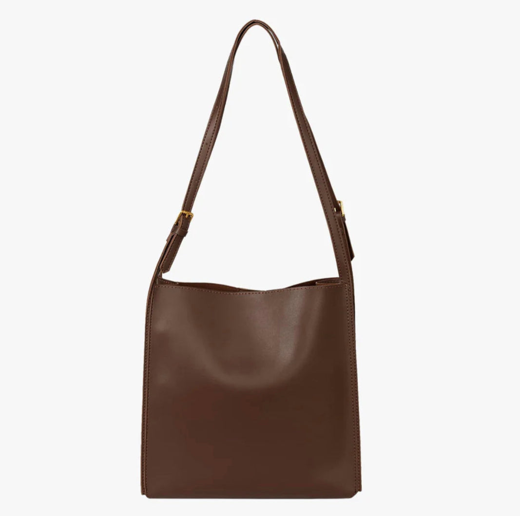Women's Vegetable Leather Handbag – Elegant Tote Bag with Adjustable Straps and Spacious Interior