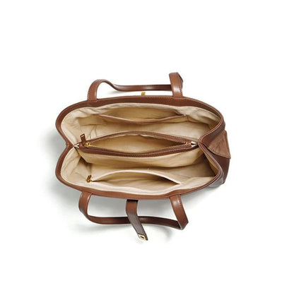 Sac à main élégant en daim pour femme avec poche intérieure – Sac spacieux pour le bureau et les sorties décontractées