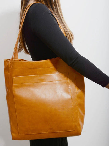 Sac à main élégant en cuir vieilli pour femme – Grande taille, résistant aux rayures et à l'eau, idéal pour toutes les occasions