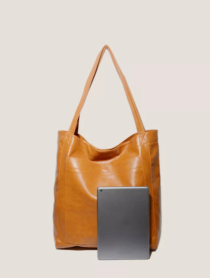 Sac à main élégant en cuir vieilli pour femme – Grande taille, résistant aux rayures et à l'eau, idéal pour toutes les occasions