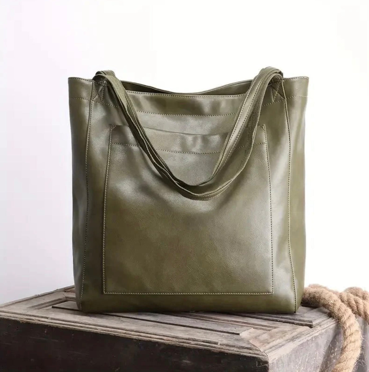 Sac à main élégant en cuir vieilli pour femme – Grande taille, résistant aux rayures et à l'eau, idéal pour toutes les occasions