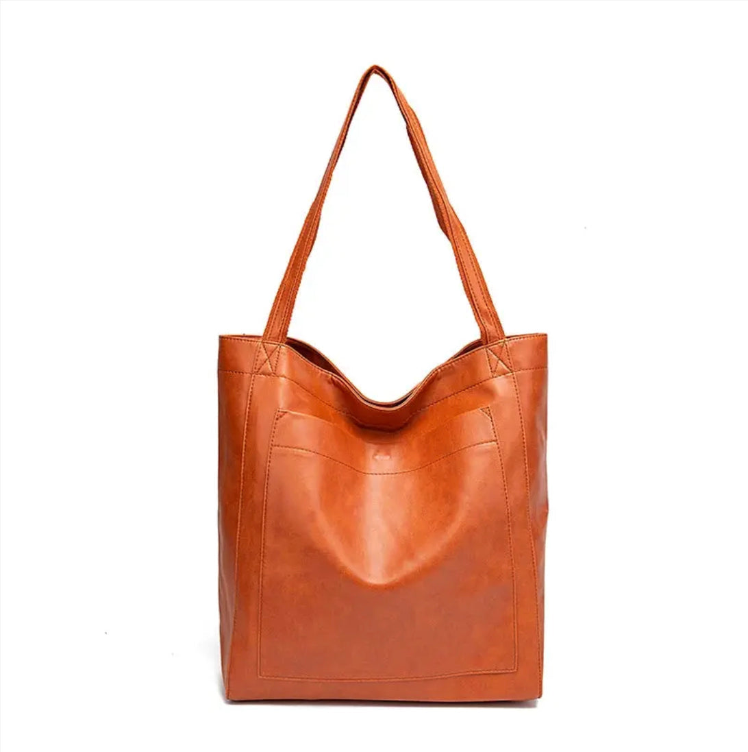 Sac à main élégant en cuir vieilli pour femme – Grande taille, résistant aux rayures et à l'eau, idéal pour toutes les occasions