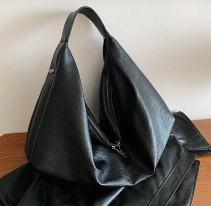 Sac à main pour femme Pauline en cuir synthétique avec doublure en nylon et poche zippée – 43 x 35 x 32 cm, élégant et pratique