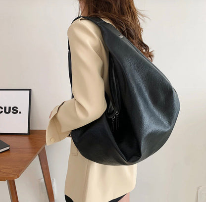Sac à main pour femme Pauline en cuir synthétique avec doublure en nylon et poche zippée – 43 x 35 x 32 cm, élégant et pratique