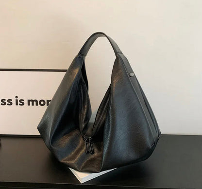 Sac à main pour femme Pauline en cuir synthétique avec doublure en nylon et poche zippée – 43 x 35 x 32 cm, élégant et pratique