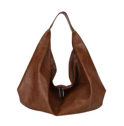 Sac à main pour femme Pauline en cuir synthétique avec doublure en nylon et poche zippée – 43 x 35 x 32 cm, élégant et pratique