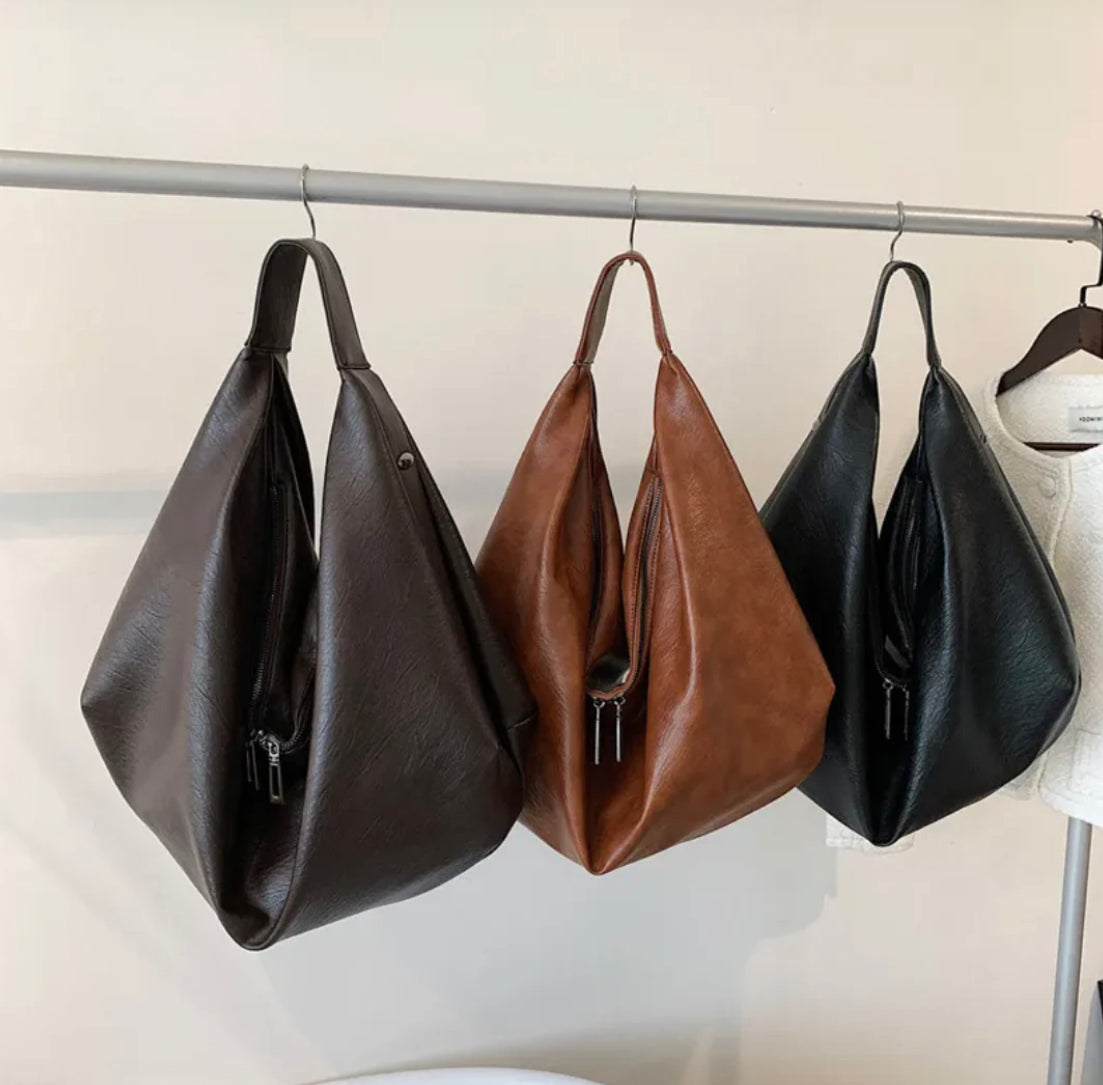 Sac à main pour femme Pauline en cuir synthétique avec doublure en nylon et poche zippée – 43 x 35 x 32 cm, élégant et pratique
