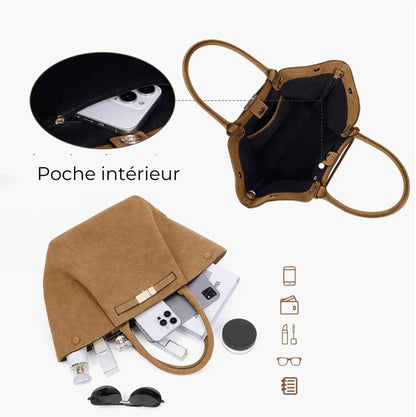 Sac à main en daim végétal pour femmes – Élégant, durable et spacieux avec des poignées confortables