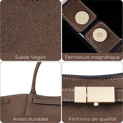 Sac à main en daim végétal pour femmes – Élégant, durable et spacieux avec des poignées confortables