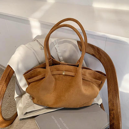 Vegan Suede Handbag for Women – Elegant, Spacious, and Durable with Adjustable Shoulder Strap