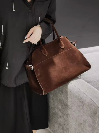 Sac à main en cuir suédé végétalien pour femme – Sac d'épaule élégant et pratique pour un usage quotidien, dimensions 38x28x23 cm