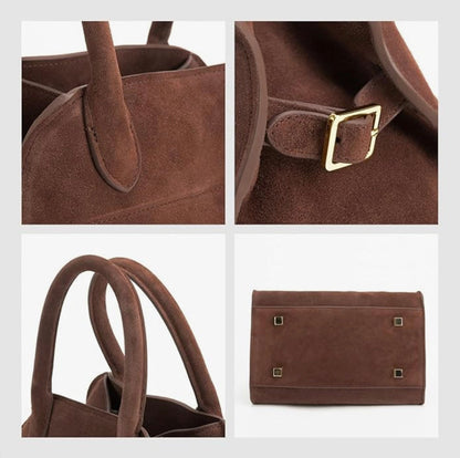 Sac à main en cuir suédé végétalien pour femme – Sac d'épaule élégant et pratique pour un usage quotidien, dimensions 38x28x23 cm