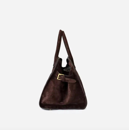 Sac à main en cuir suédé végétalien pour femme – Sac d'épaule élégant et pratique pour un usage quotidien, dimensions 38x28x23 cm