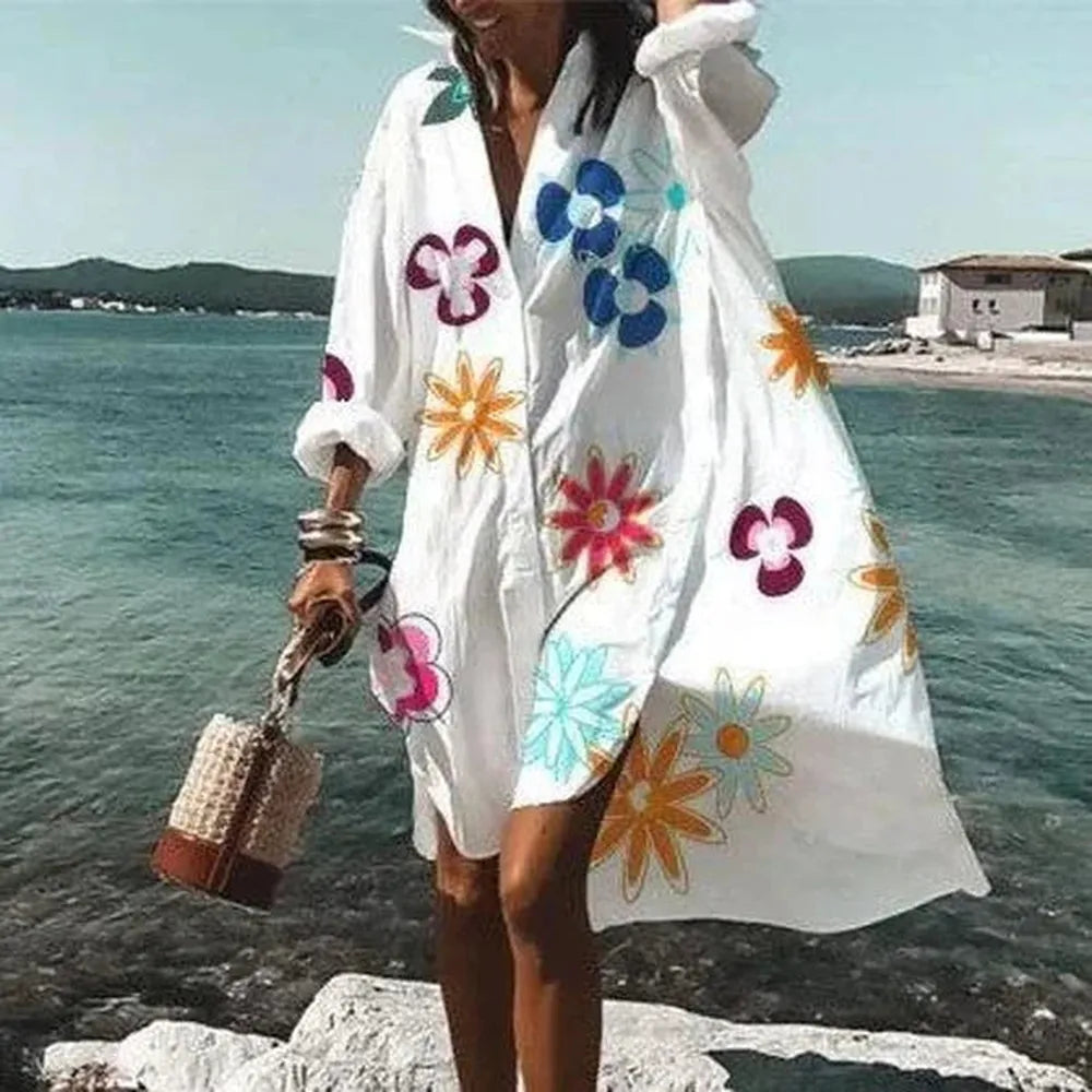 Robe d'été longue blanche élégante pour femme – Sophistiquée et confortable pour toutes les occasions