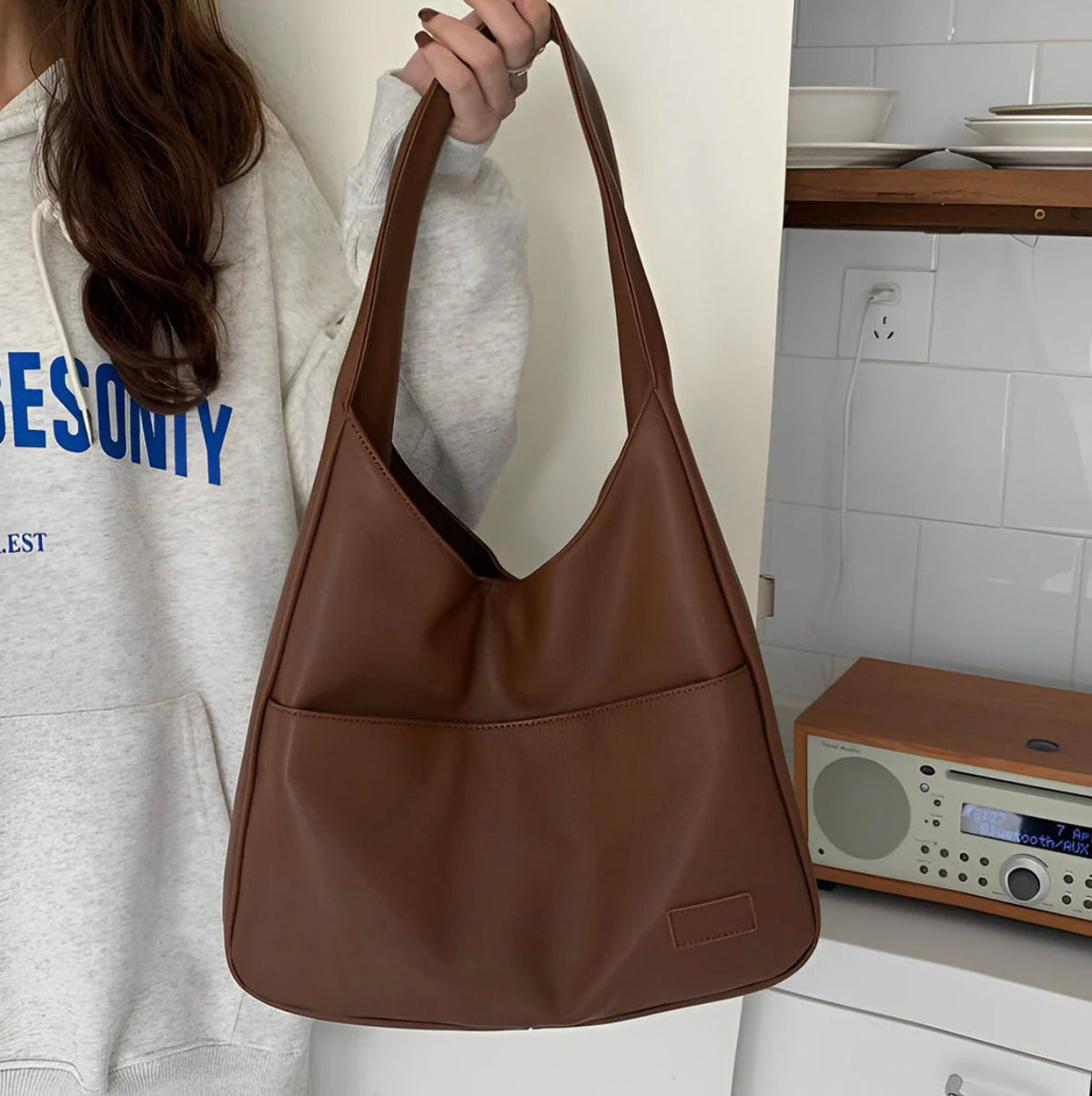 Sac à main en cuir pour femme avec bandoulière réglable – Sac fourre-tout élégant et pratique pour toutes les occasions
