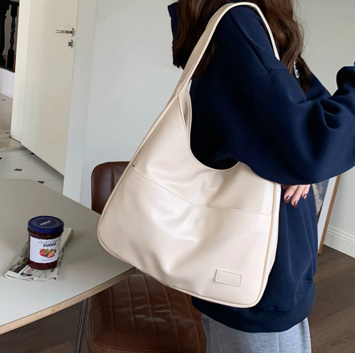 Sac à main en cuir pour femme avec bandoulière réglable – Sac fourre-tout élégant et pratique pour toutes les occasions