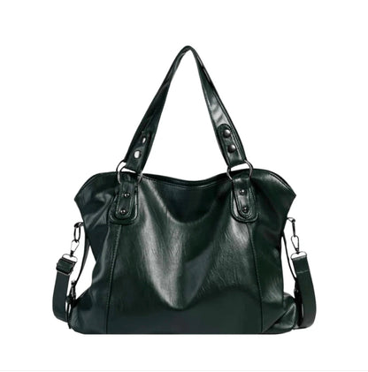 Elegant Vegan Leather Women's Handbag with Adjustable Shoulder Strap – 5 Colors Available, 40x28x11 cm