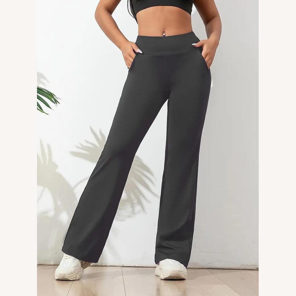Pantalon de yoga pour femme à taille haute et taille élastique en tissu respirant – Confort optimal pour le sport et la détente