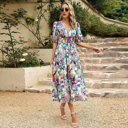 Robe longue élégante pour femmes en coton et polyester – Confort optimal pour toutes les occasions