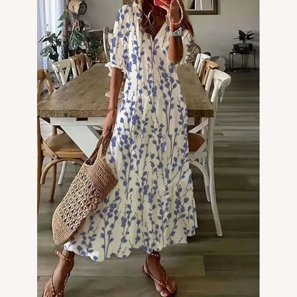 Robe longue d'été bohème chic pour femme en tissu léger – Idéale pour les journées ensoleillées