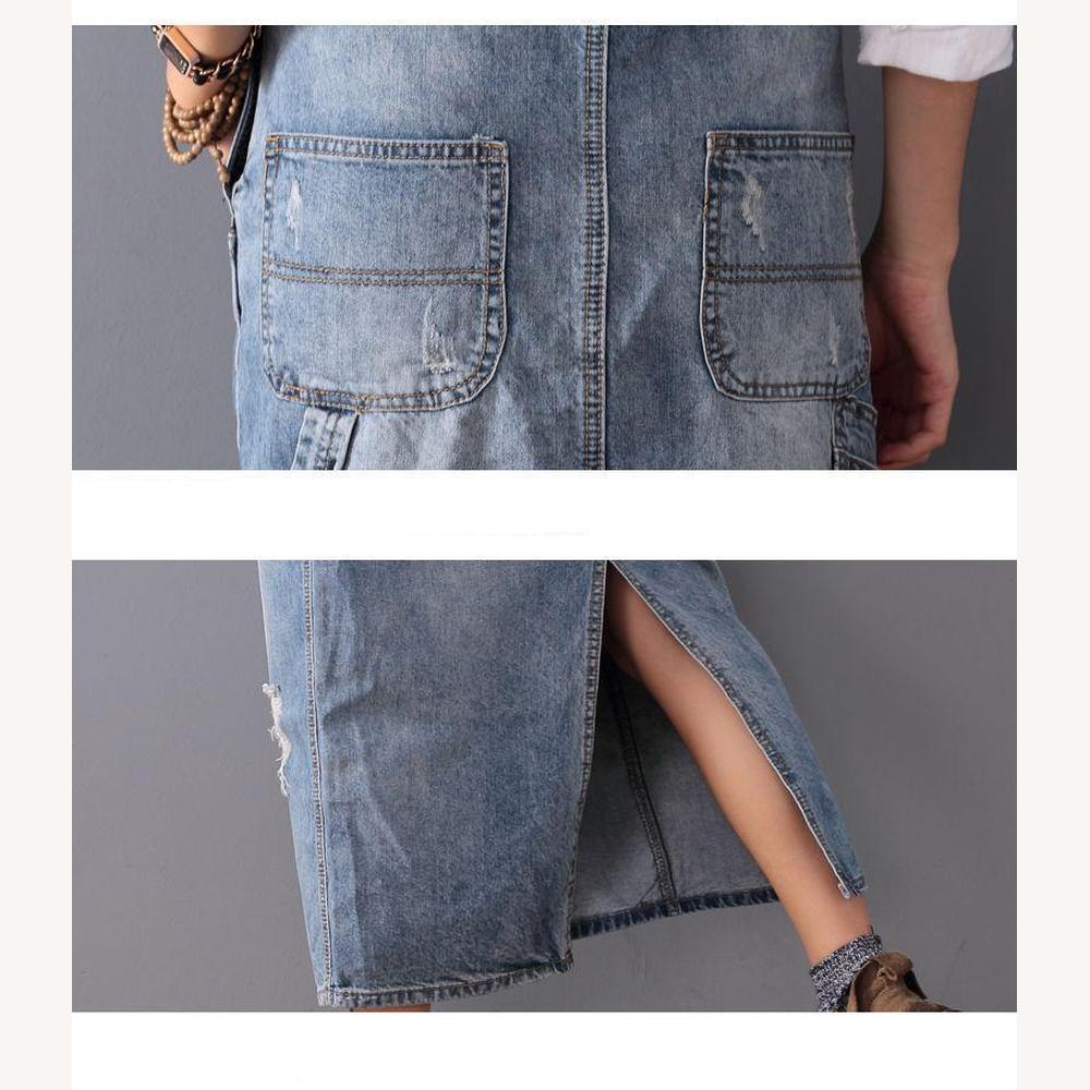 Robe longue en jean élégante pour femmes – Confort et style pour l'hiver, disponible en S, M, L, XL