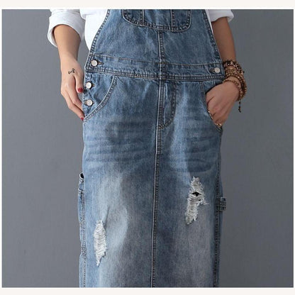 Robe longue en jean élégante pour femmes – Confort et style pour l'hiver, disponible en S, M, L, XL