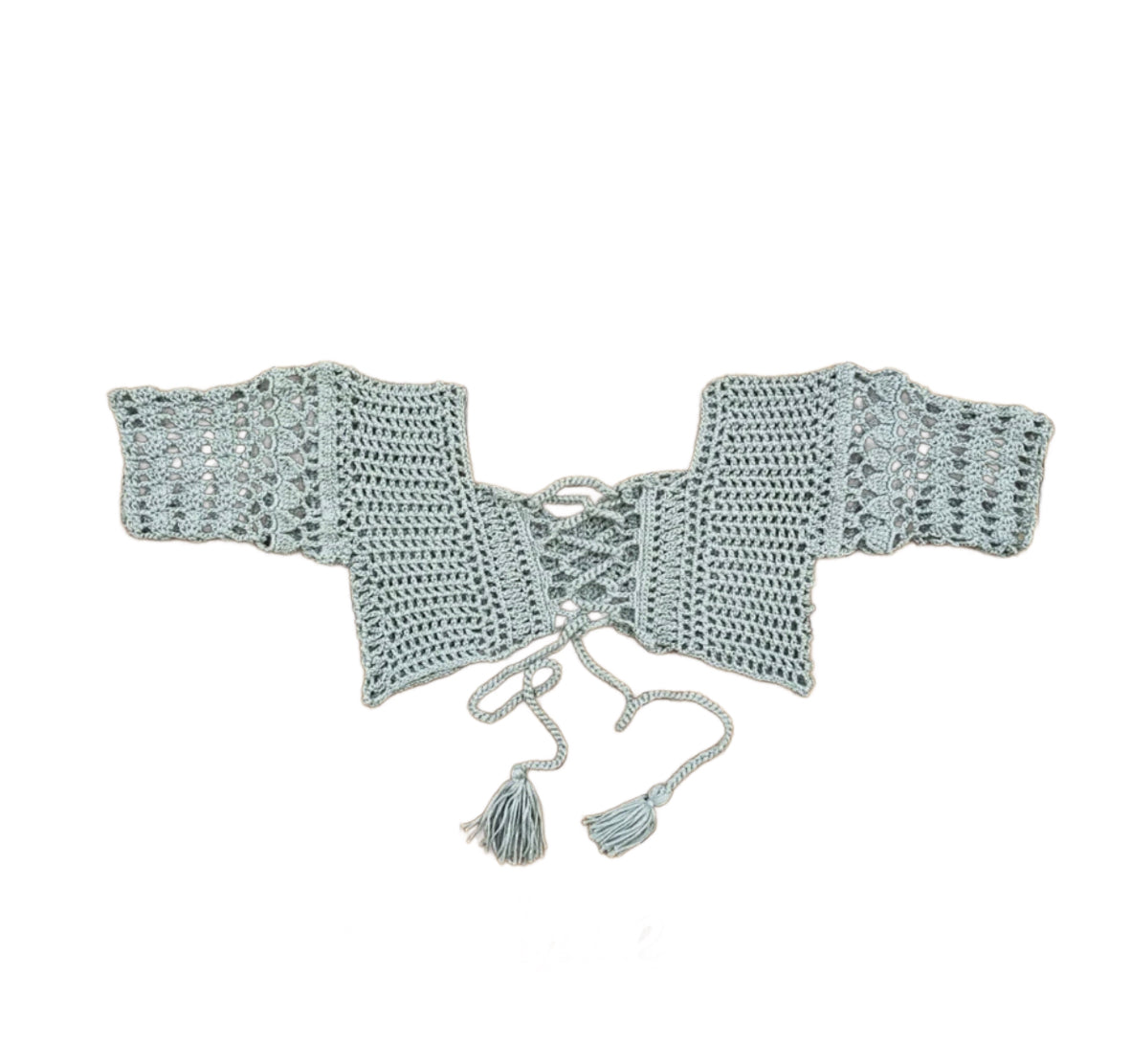 Haut bohème en crochet pour femmes, épaules dénudées avec détails à lacets – Tissu doux et respirant pour l'été