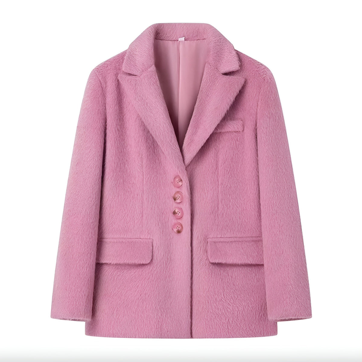 Veste blazer pour femme en polyester à fausse fourrure