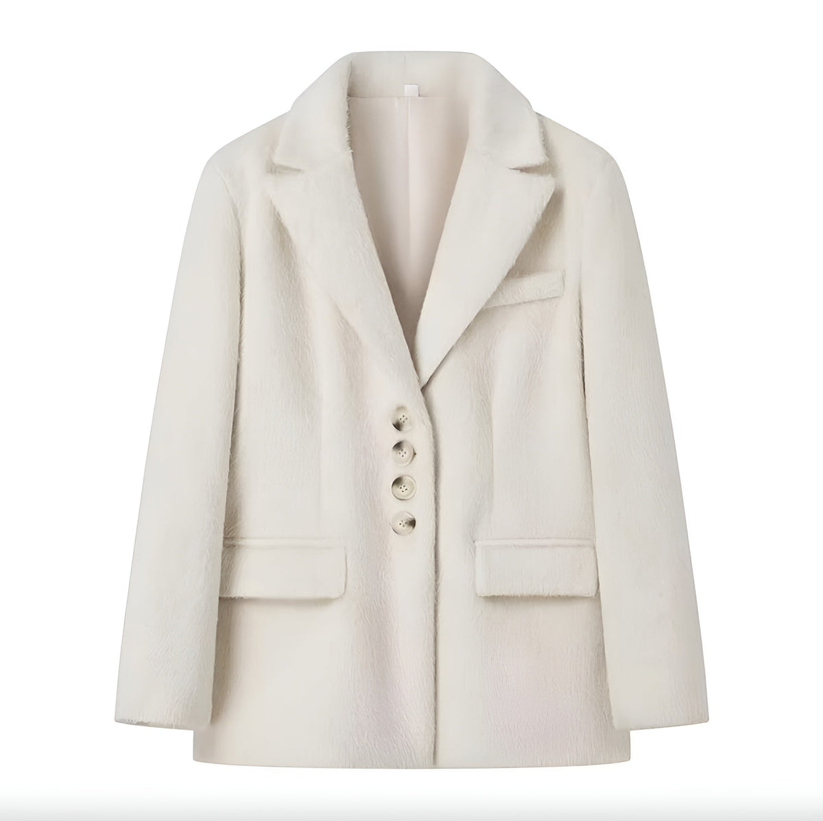 Veste blazer pour femme en polyester à fausse fourrure