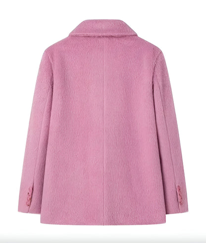 Veste blazer pour femme en polyester à fausse fourrure