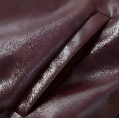 Veste aviateur élégante pour femme en cuir synthétique avec taille élastique – Style moderne et polyvalent