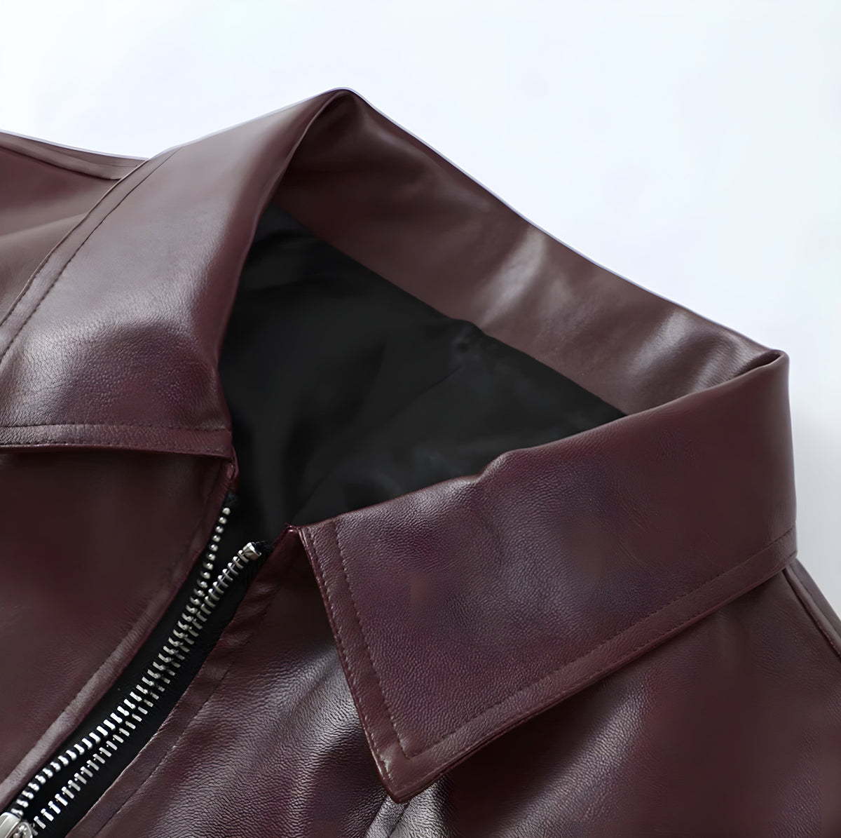 Veste aviateur élégante pour femme en cuir synthétique avec taille élastique – Style moderne et polyvalent