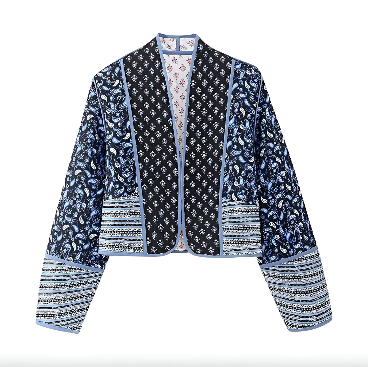 Veste réversible pour femme bleue/rose taille M en polyester matelassé