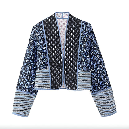 Veste réversible pour femme bleue/rose taille M en polyester matelassé