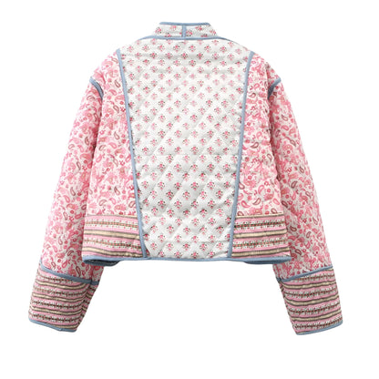 Veste réversible pour femme bleue/rose taille M en polyester matelassé