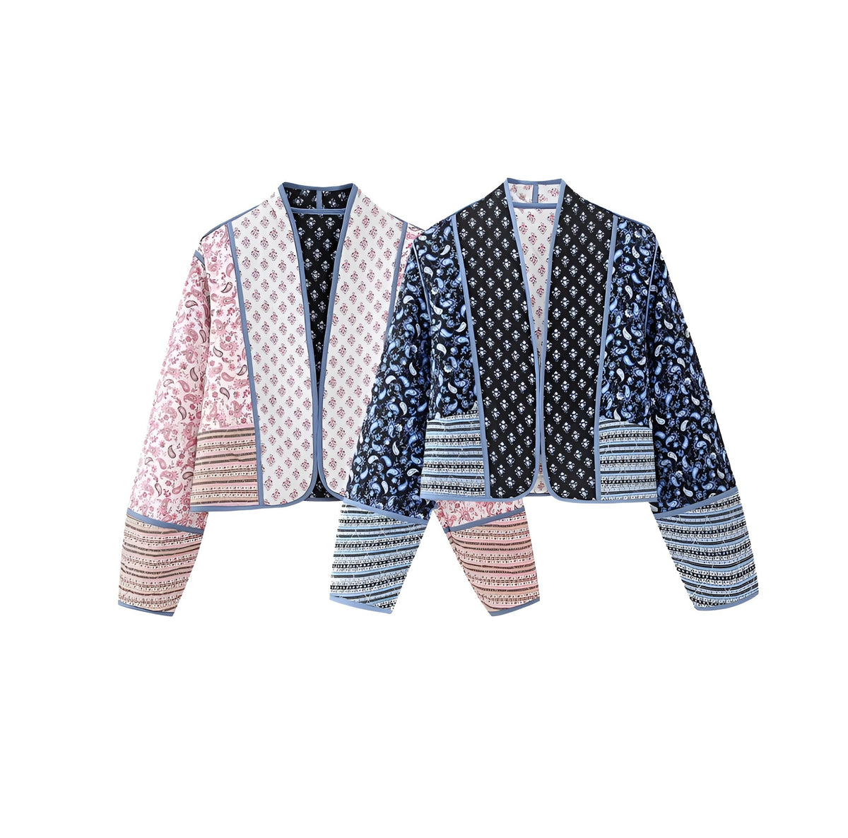 Veste réversible pour femme bleue/rose taille M en polyester matelassé