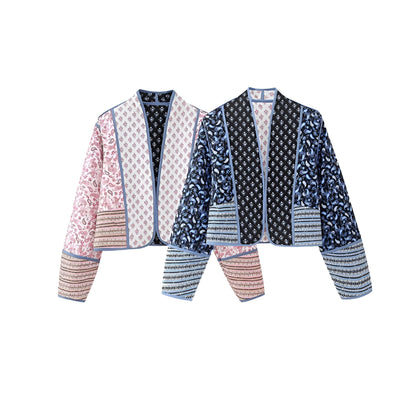 Veste réversible pour femme bleue/rose taille M en polyester matelassé